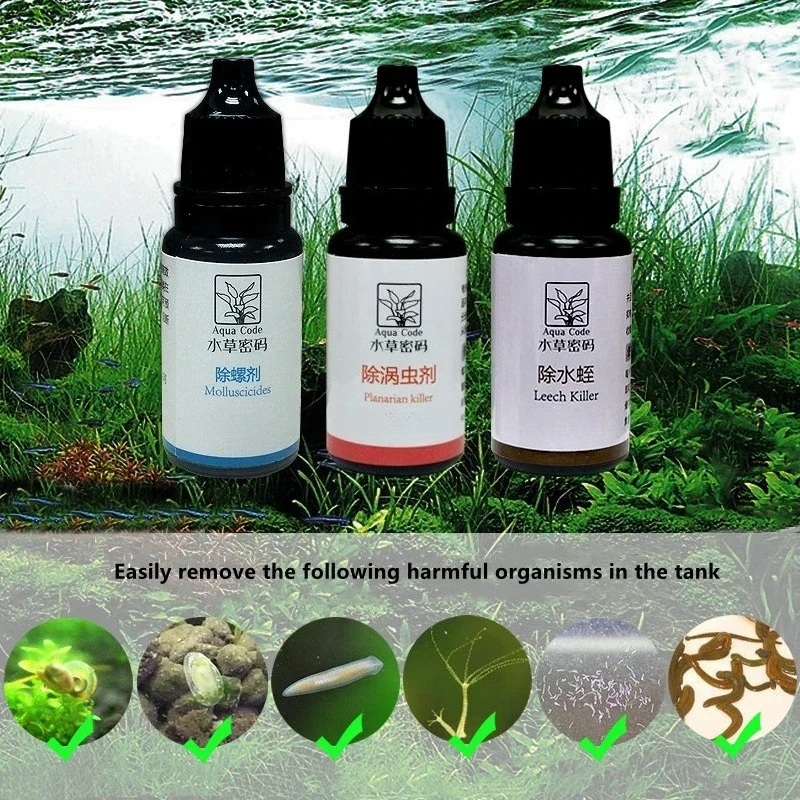 Planted Aquarium Fertilizer - 10ml Planaria Worm Killer Fungicide Molluscicides