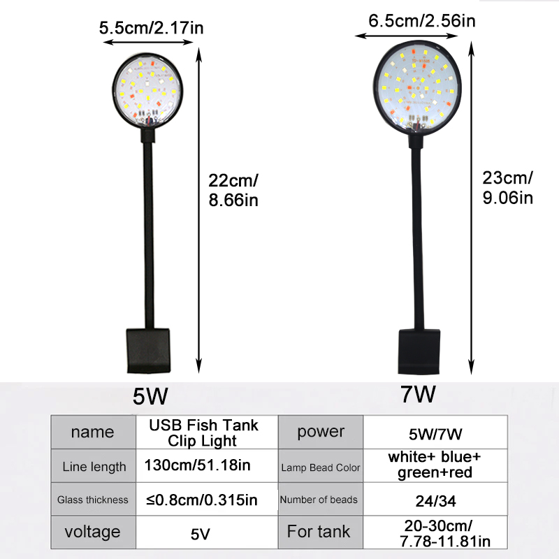 USB Aquarium LED Lamp Fish Tan - Led Planted Tank Light บทวิจารณ์และราคา