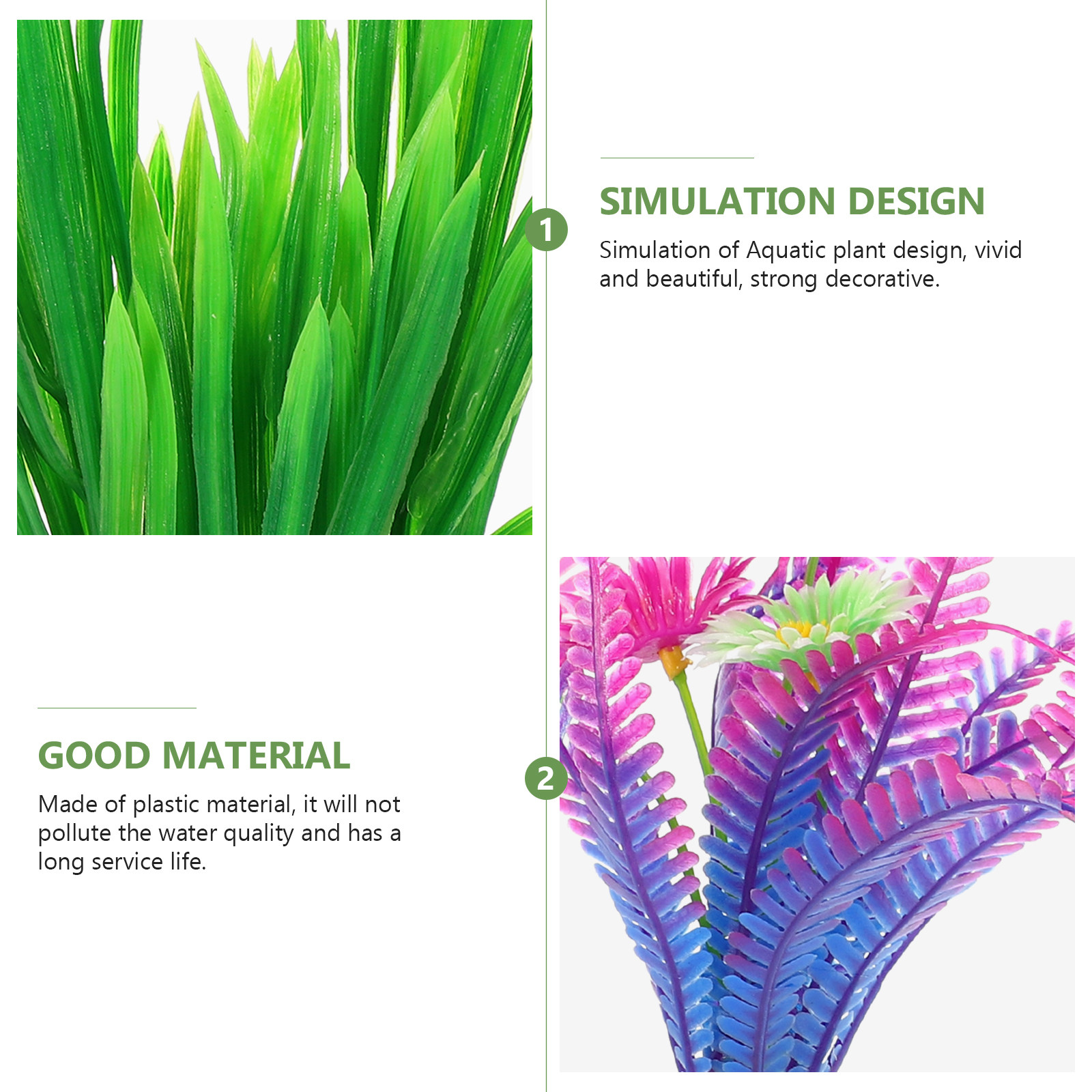 8Pcs Lifelike Plastic Aquatic  - Aquarium Planted Tank Setup บทวิจารณ์และราคา